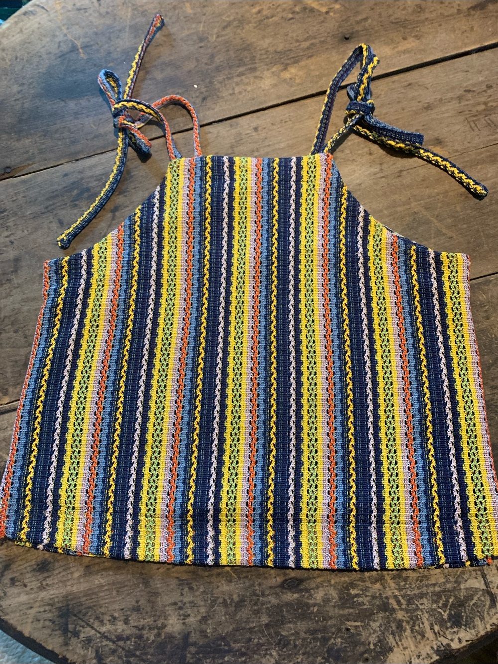 Madewell Texture & Thread Multicolor Knit Top with Tie Straps